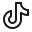 La imagen muestra un ícono en blanco y negro que representa el logotipo de TikTok. El diseño incluye una nota musical estilizada que es símbolo característico de la plataforma de videos cortos y música.