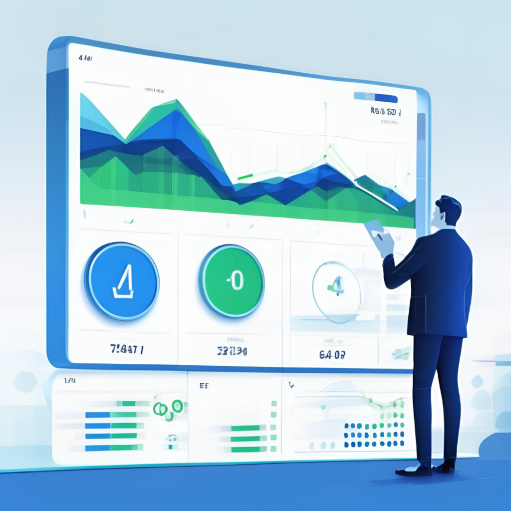 Gráfico de análisis digital con visualización de datos y métricas clave. Representa el seguimiento de indicadores para optimizar procesos y estrategias en negocios y tecnología. Ideal para profesionales en analítica y data-driven decision-making.
