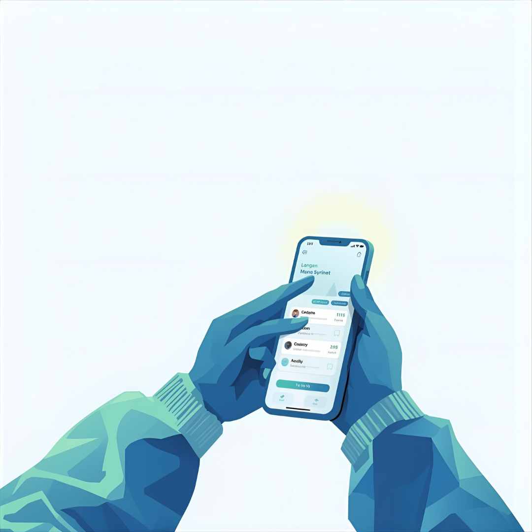Persona utilizando una aplicación financiera en su smartphone para gestionar pagos y transferencias digitales, con diseño minimalista y tecnología móvil moderna.