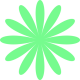 Icono de una flor abstracta verde