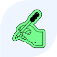 icono de una mano escribiendo