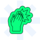 icono de dos manos chocándose en señal de éxito
